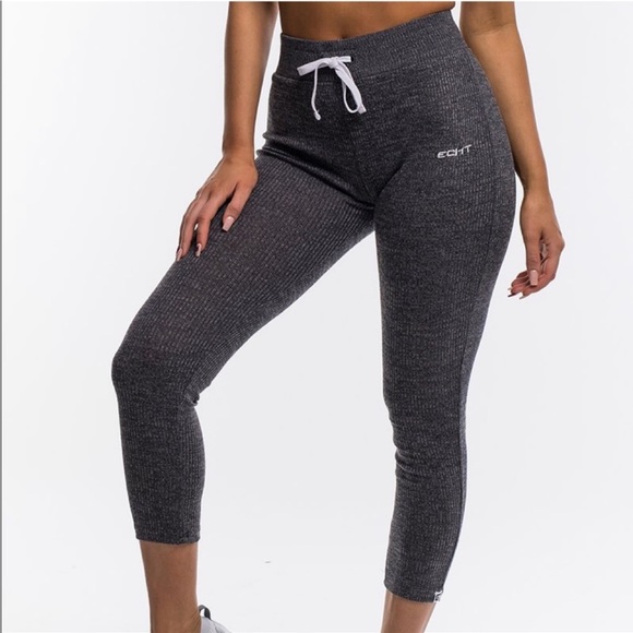 ECHT Pants & Jumpsuits Echt Ribbed Knit High Waisted Cropped Leggings Poshmark